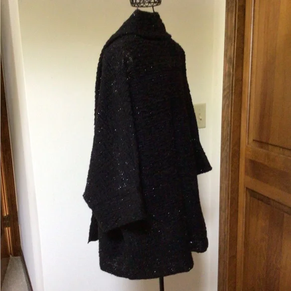 Camomilla knit jacket, black, glitter specs, 3/4 sleeves 44 - Picture 3 of 9